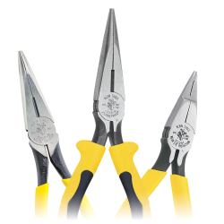 Needle Nose Pliers - Klein Tools' Needle Nose Pliers are designed for work in confined areas where other pliers might not be able to reach. They feature a slim head design, reduced handle wobble and plastic-dipped handles for all-day use and easy tool identification.