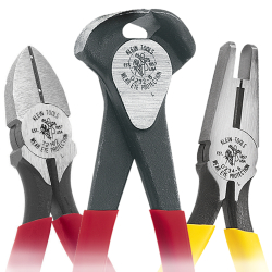 Special Use Pliers - Klein Tools Special Use Pliers have induction hardened side-cutting knives for improved durability and a longer lifespan. The curved handled pliers are equipped with knurled jaw tips for better gripping power and tool control.