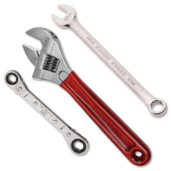 Wrenches - Klein Tools offers a variety of wrench options, from battery operated, to adjustable, to specialty wrenches and more. Available as single tools or in sets, Klein has the wrenches that professionals need to get the job done with comfort and ease.