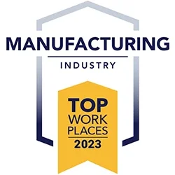 2023 top work places award graphic for the manufacturing industry