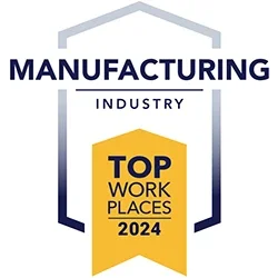 2024 top work places award graphic for the manufacturing industry