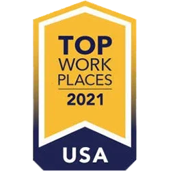 2021 top work places award graphic for the USA