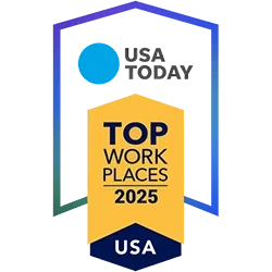 2025 top work places award graphic for the USA