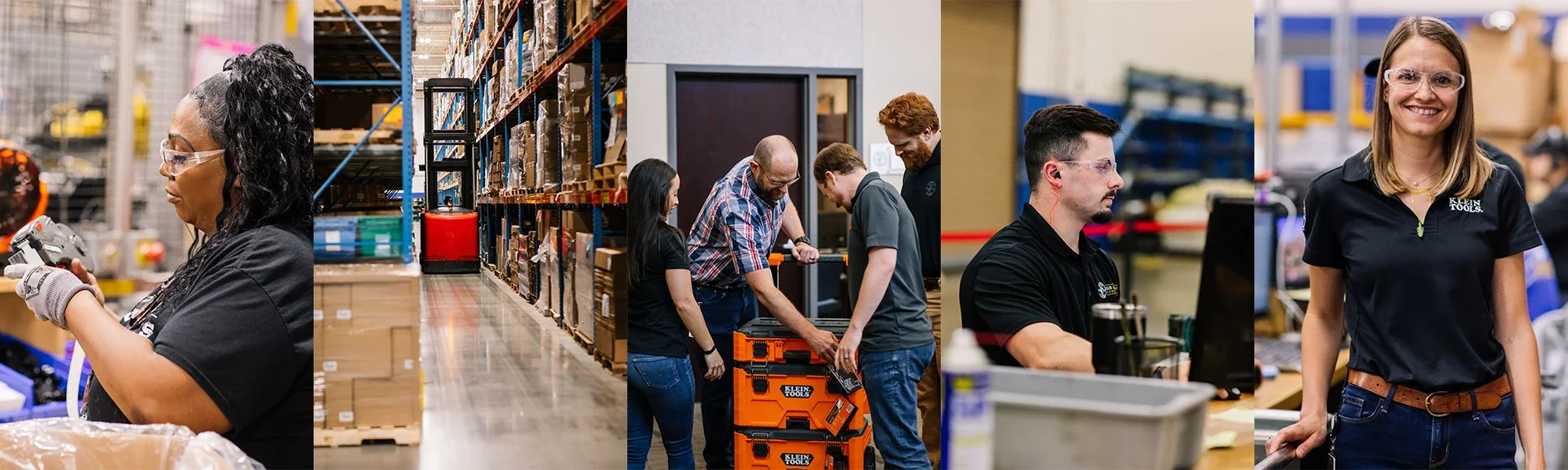 photo collage of various Klein Tools employees at different locations