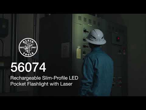 Rechargeable Slim-Profile LED Pocket Flashlight with Laser (56074)