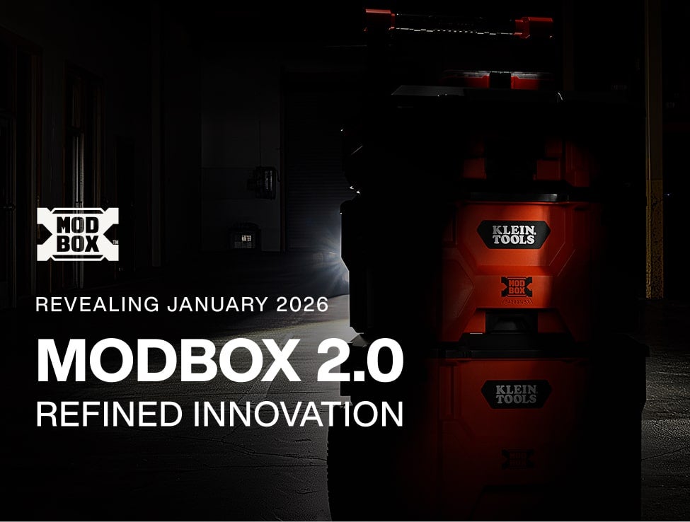 photo of MODbox product stack in garage with spotlight shining on it
