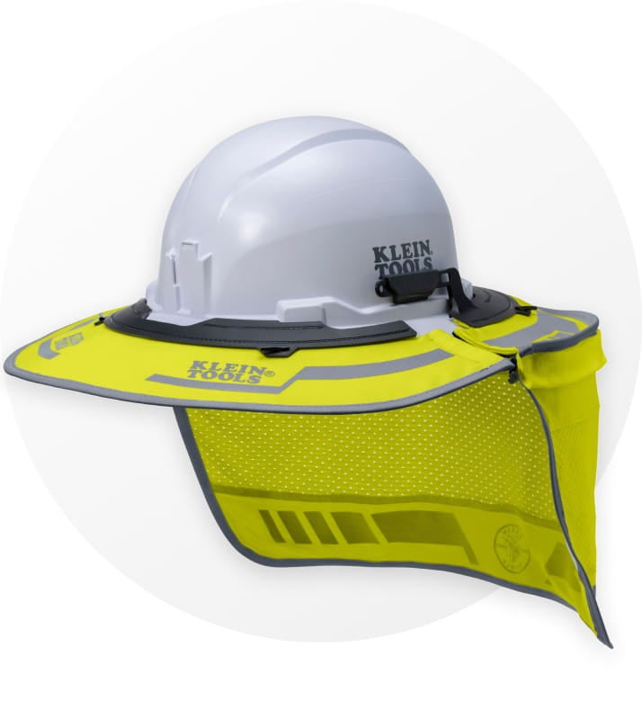 image of a Klein Tools hard hat with a sombrero accessory