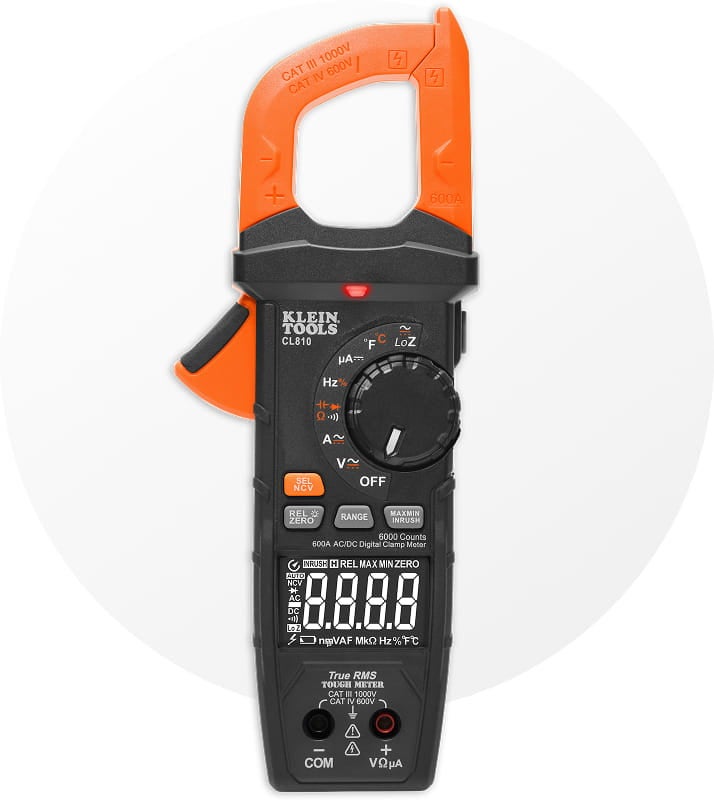 image of a Klein Tools clamp meter