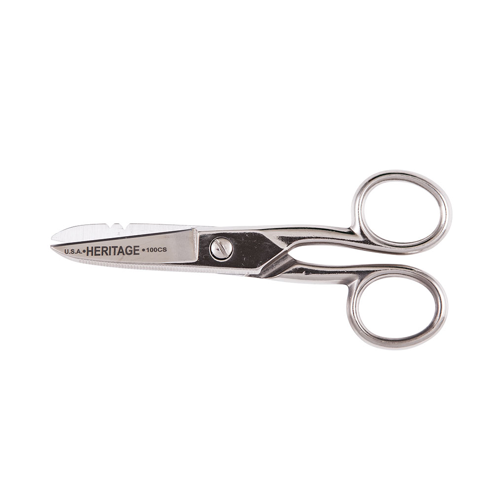 Serrated Electrician Scissors with Stripping - 100CS