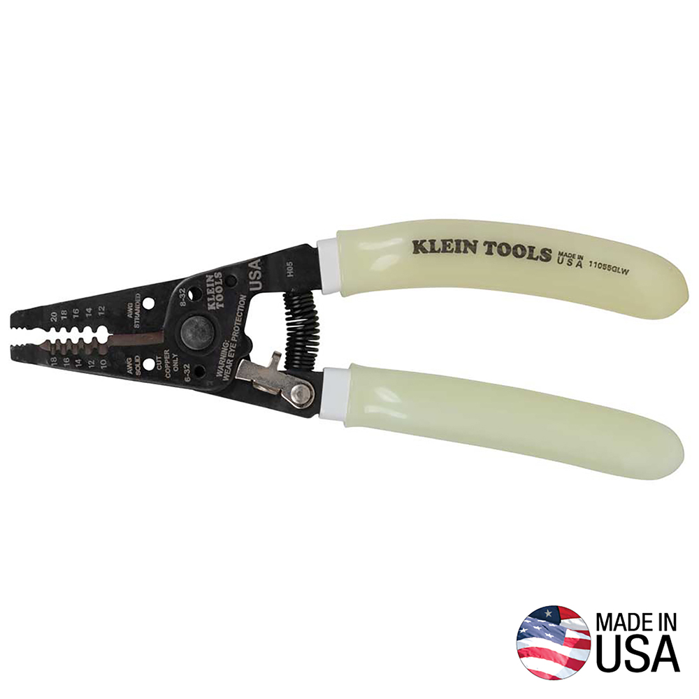 High-Visibility Klein-Kurve® Wire Stripper / Cutter - 11055GLW