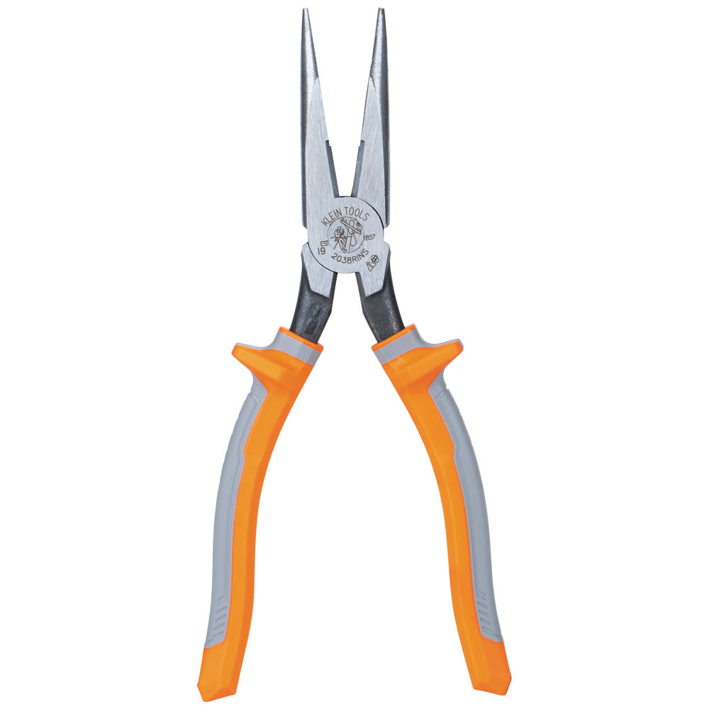 2038RINS Pliers, Long Nose Side-Cutters, Insulated, 8-Inch - Image