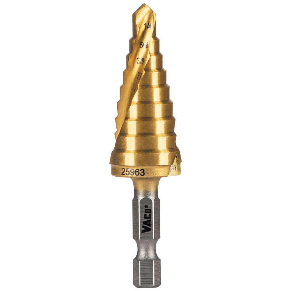 25963 9-Step Drill Bit, Double-Fluted, 1/4-Inch to 3/4-Inch - Image
