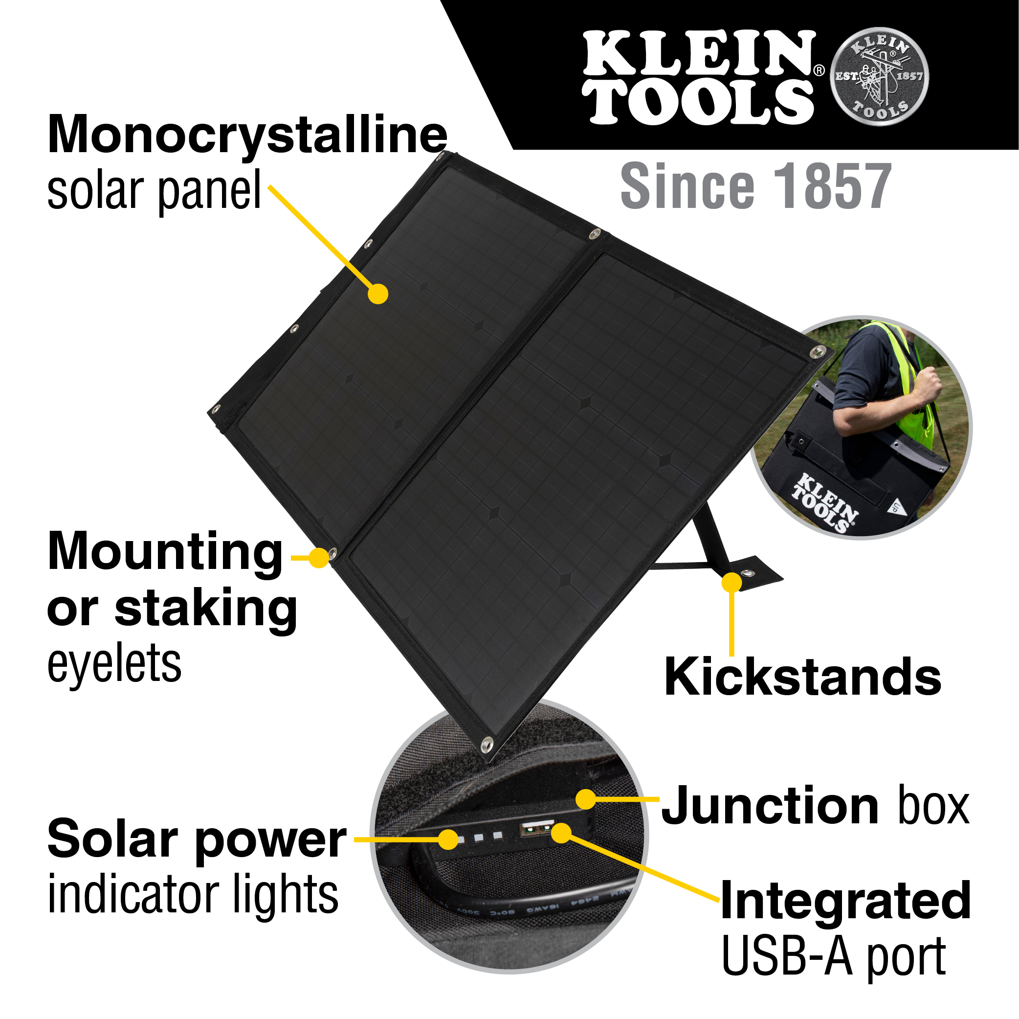 Paneles solares portátiles de 60 W - Klein Tools