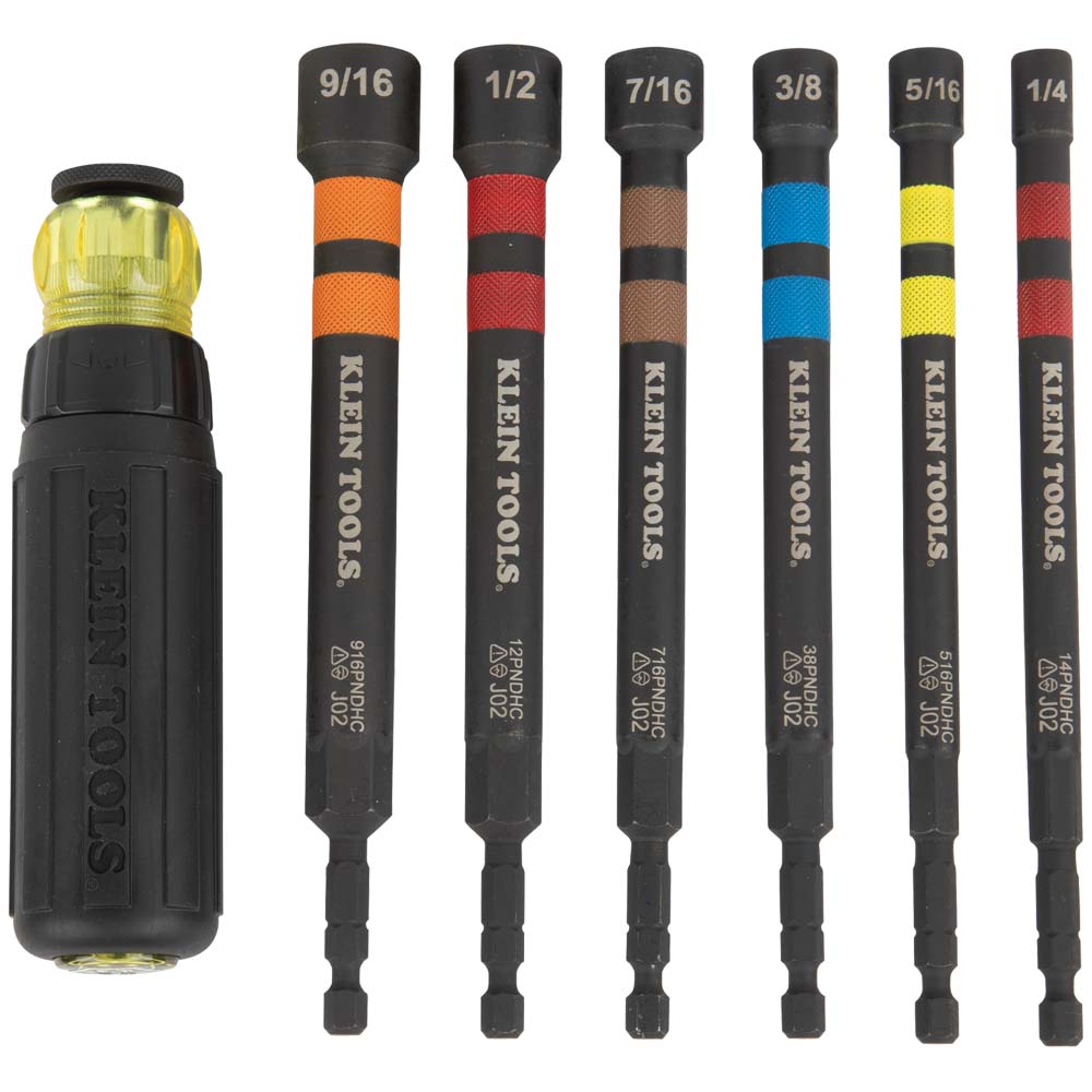 32950 Hollow Magnetic Color-Coded Ratcheting Power Nut Driver, 7-Piece - Image