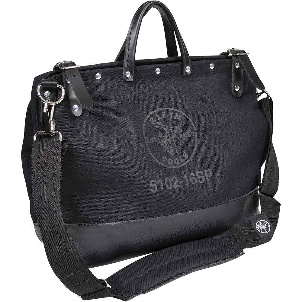510216SPBLK Deluxe Tool Bag, Black Canvas, 13 Pockets, 16-Inch - Image