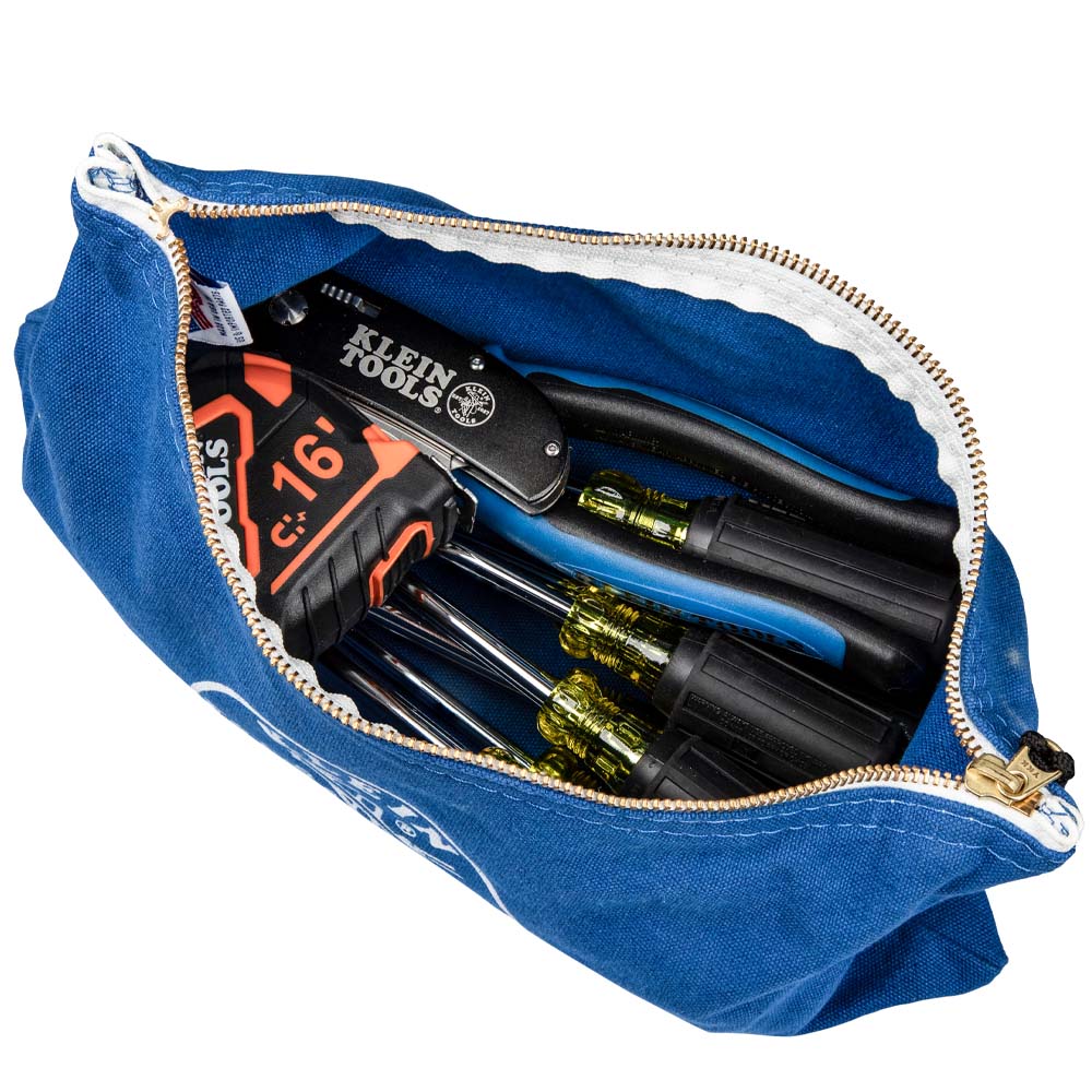 Klein Tools 18 in. Canvas Tool Bag with Zipper in Assorted Colors