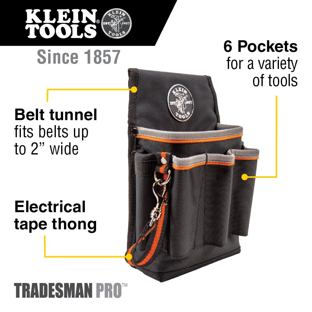 Tradesman Pro™ Tool Pouch, 6 Pockets, 10.25 x 6.75 x 10.25-Inch