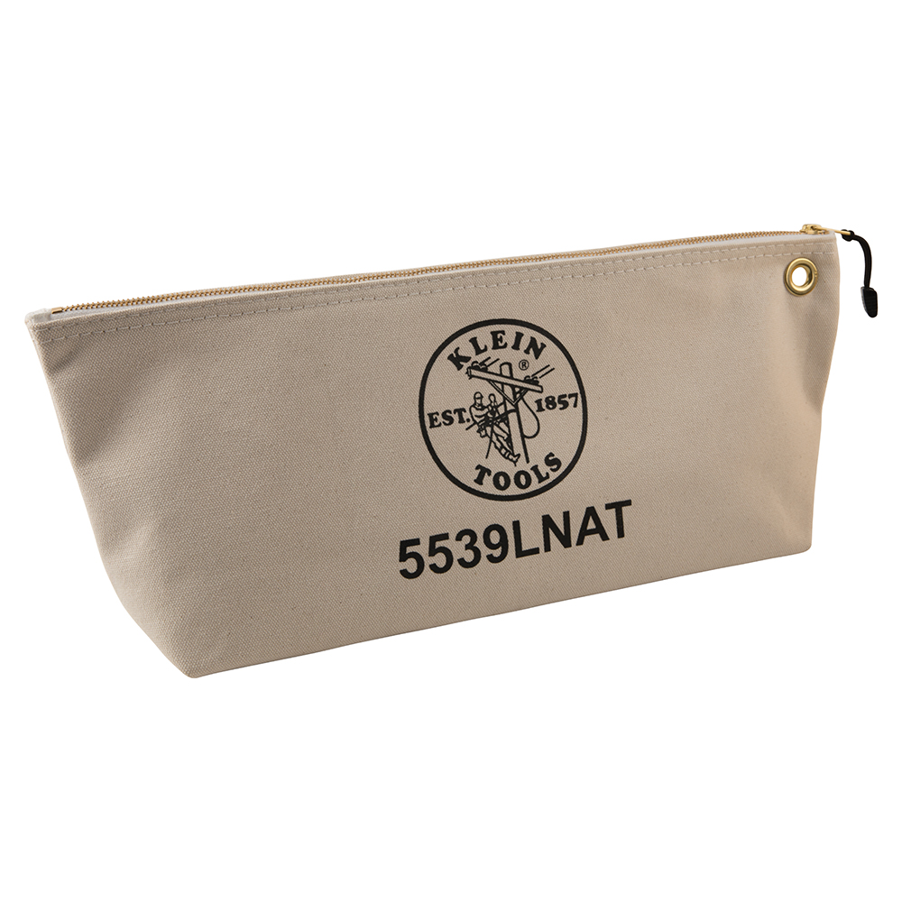 5539LNAT Zipper Bag, Large Canvas Tool Pouch, 18-Inch, Natural - Image