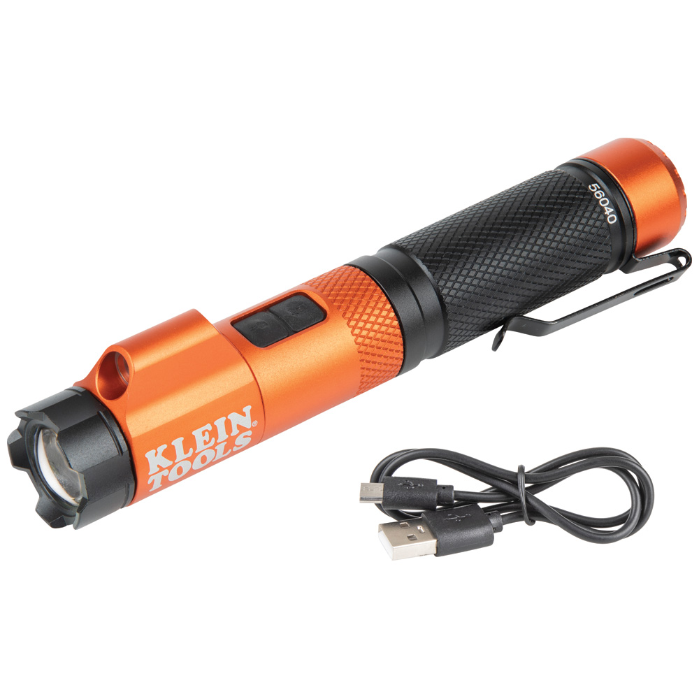 56040 Rechargeable Focus Flashlight with Laser - Image