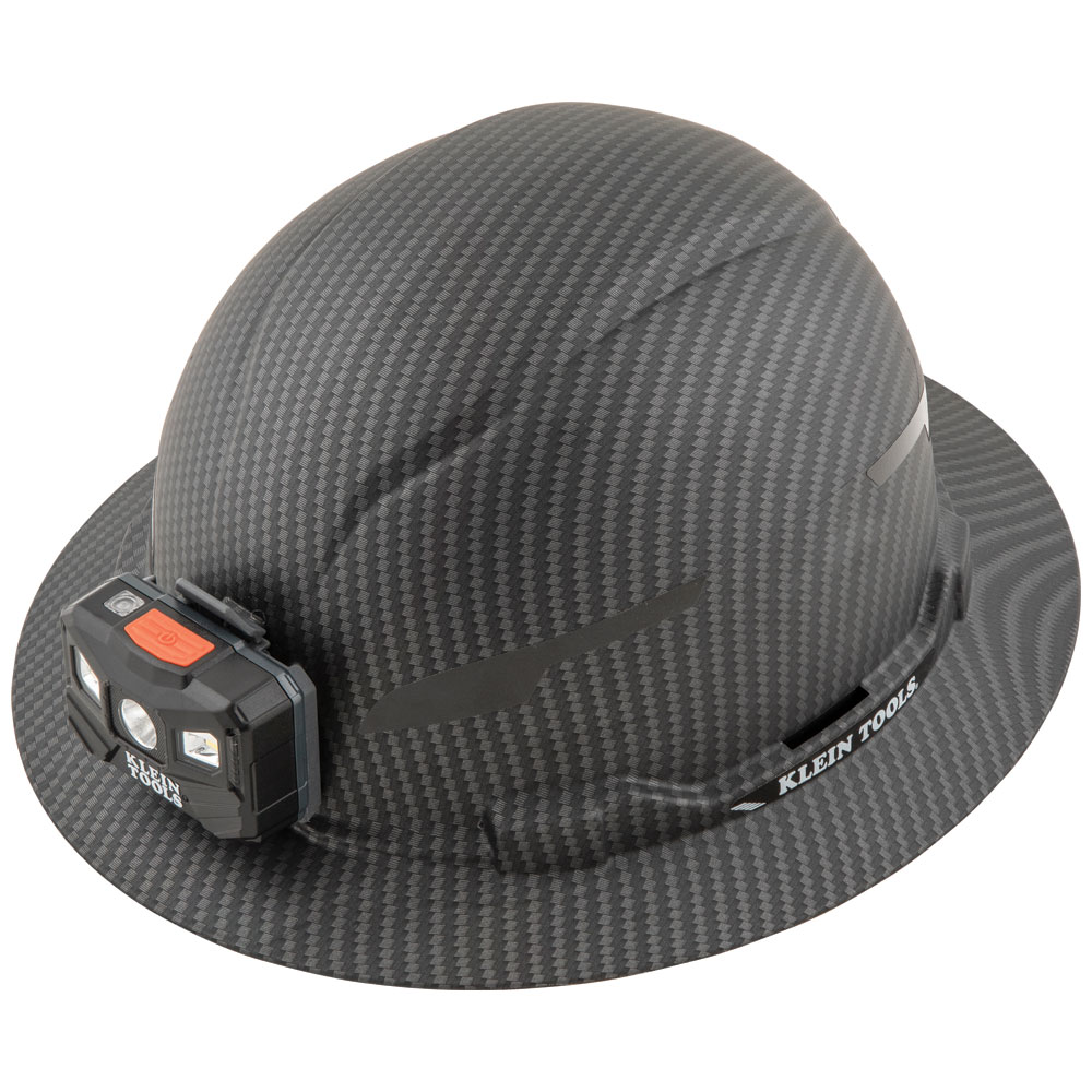 60346 Hard Hat, Premium KARBN™ Pattern, Non-Vented Full Brim, Class E, Lamp - Image