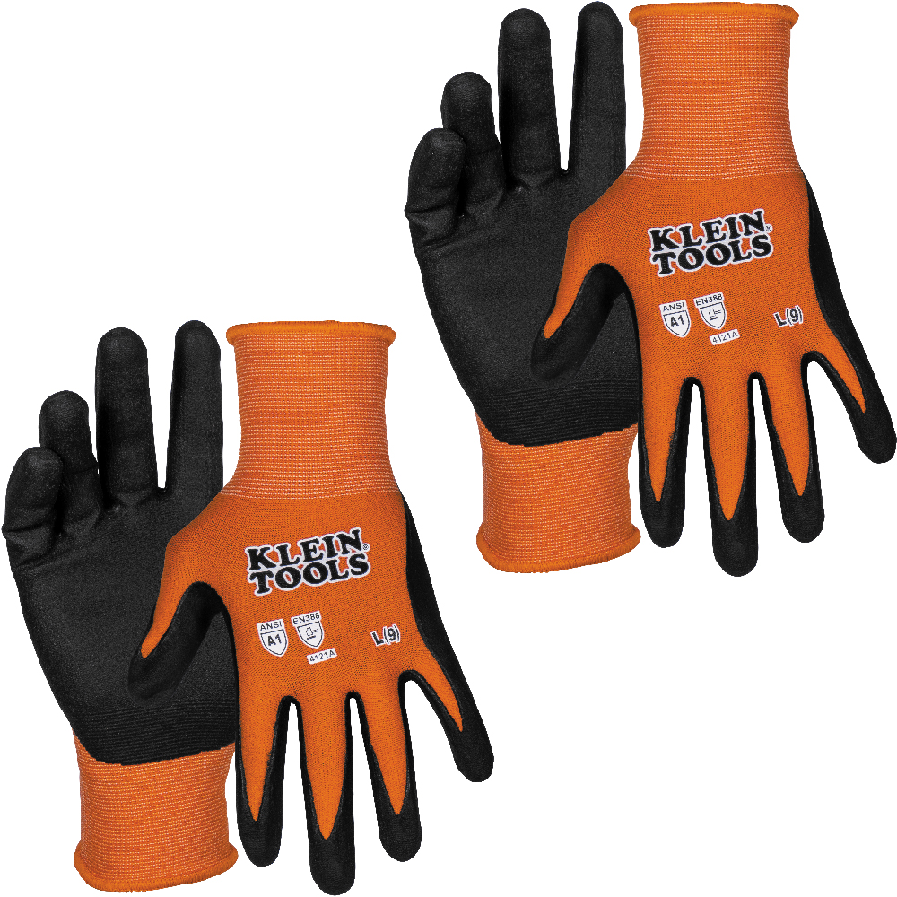 60581 Knit Dipped Gloves, Cut Level A1, Touchscreen, Large, 2-Pair - Image