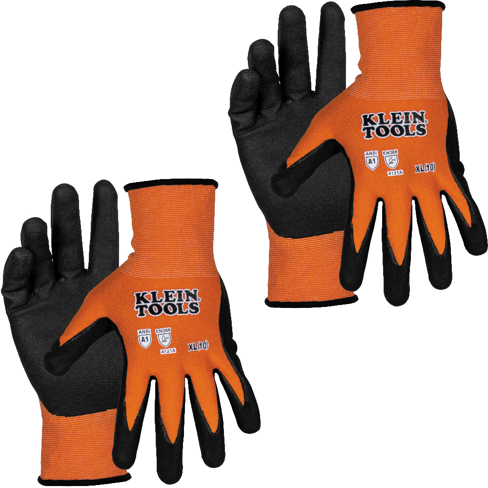 60582 Knit Dipped Gloves, Cut Level A1, Touchscreen, X-Large, 2-Pair - Image