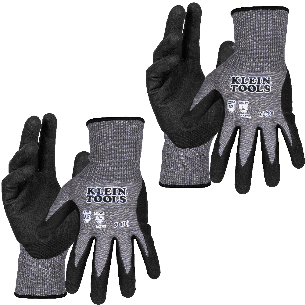 60586 Knit Dipped Gloves, Cut Level A2, Touchscreen, X-Large, 2-Pair - Image