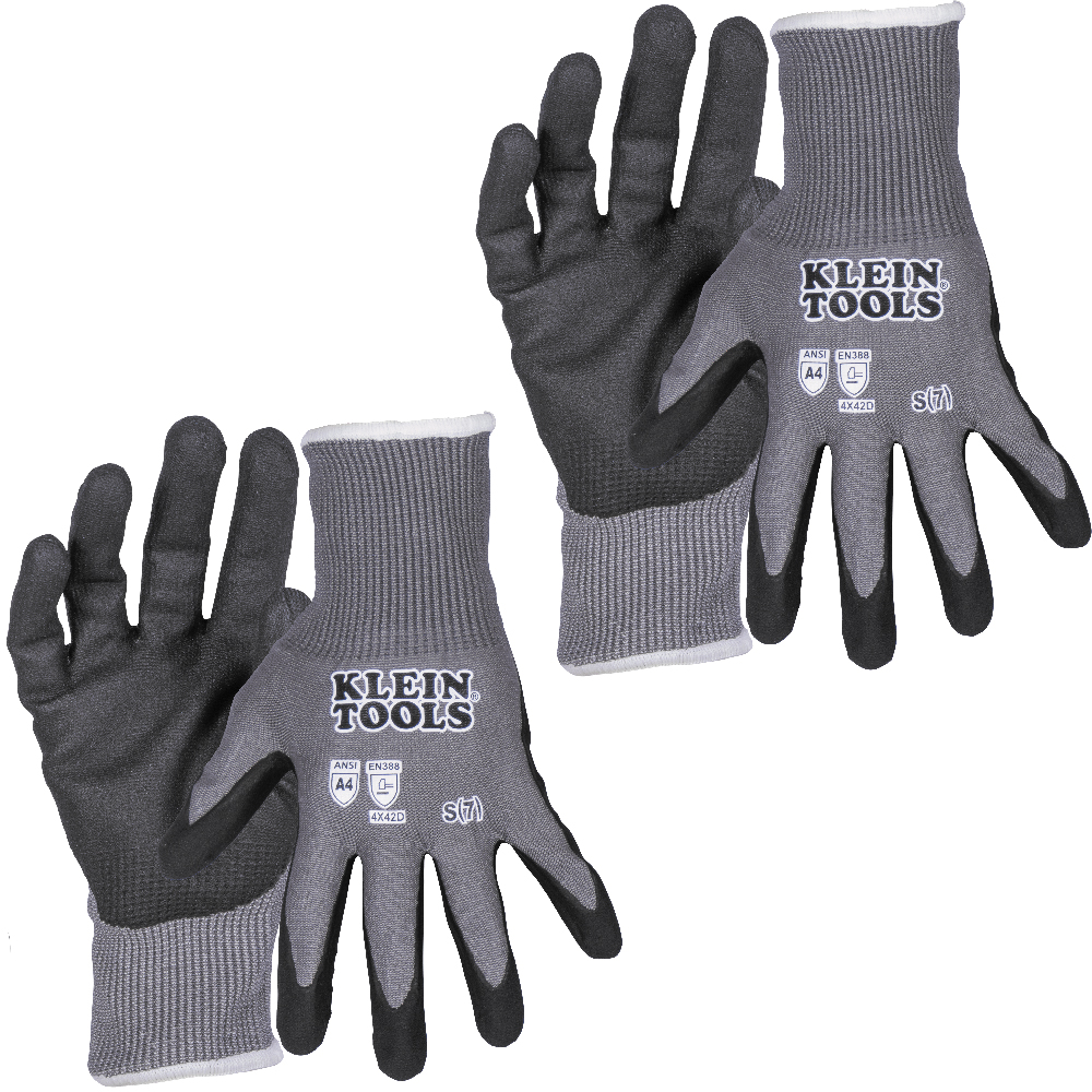 60587 Knit Dipped Gloves, Cut Level A4, Touchscreen, Small, 2-Pair - Image