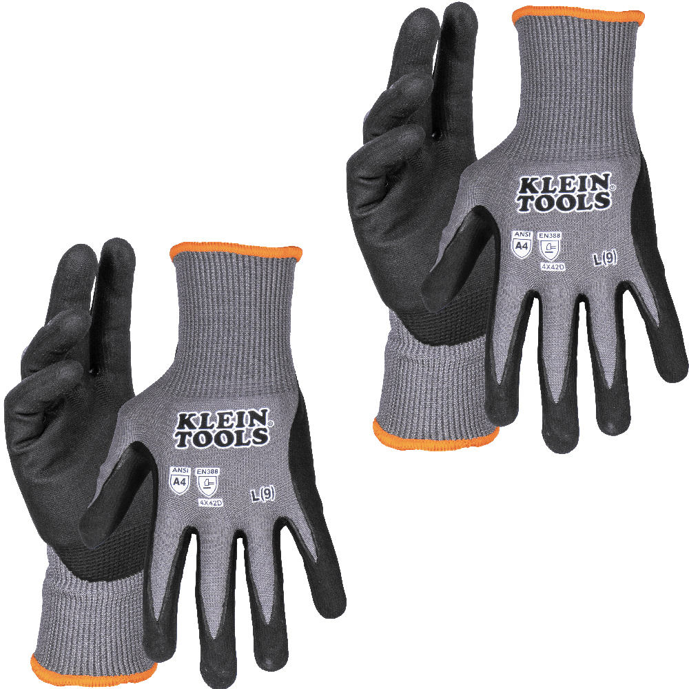 60589 Knit Dipped Gloves, Cut Level A4, Touchscreen, Large, 2-Pair - Image