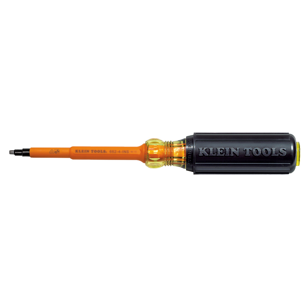 6624INS Insulated Screwdriver, #2 Square, 4-Inch Shank - Image