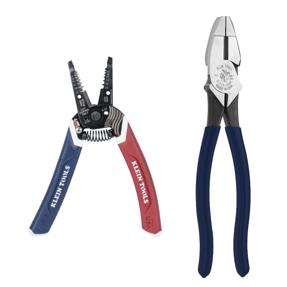 94155 American Legacy Lineman Pliers and Klein-Kurve® Wire Stripper / Cutter - Image