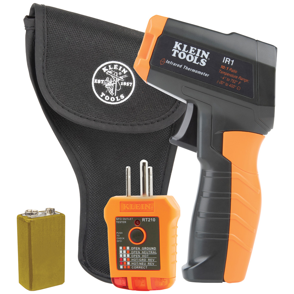 IR1KIT Infrared Thermometer with GFCI Receptacle Tester - Image