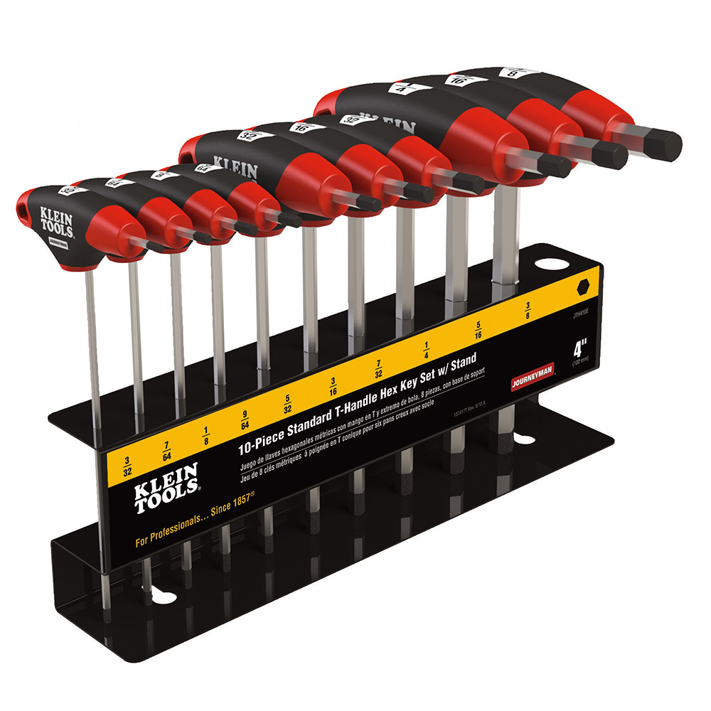 JTH410E Hex Key Set, SAE T-Handle, 4-Inch, with Stand, 10-Piece - Image