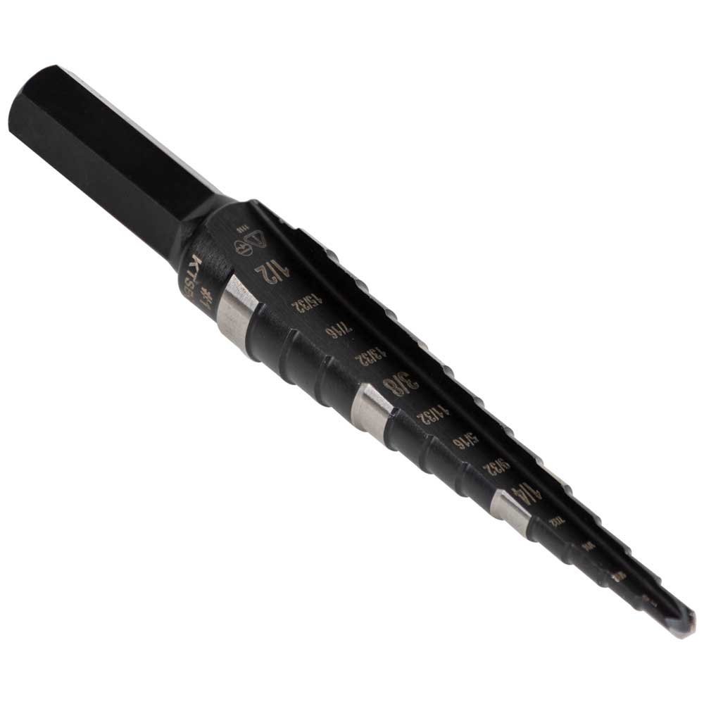 KTSB01 13-Step Drill Bit, Double-Fluted, 1/8-Inch to 1/2-Inch - Image