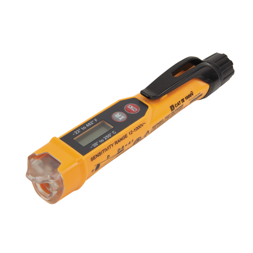 NCVT4IR Non-Contact Voltage Tester Pen, 12-1000 AC V with Infrared Thermometer - Image