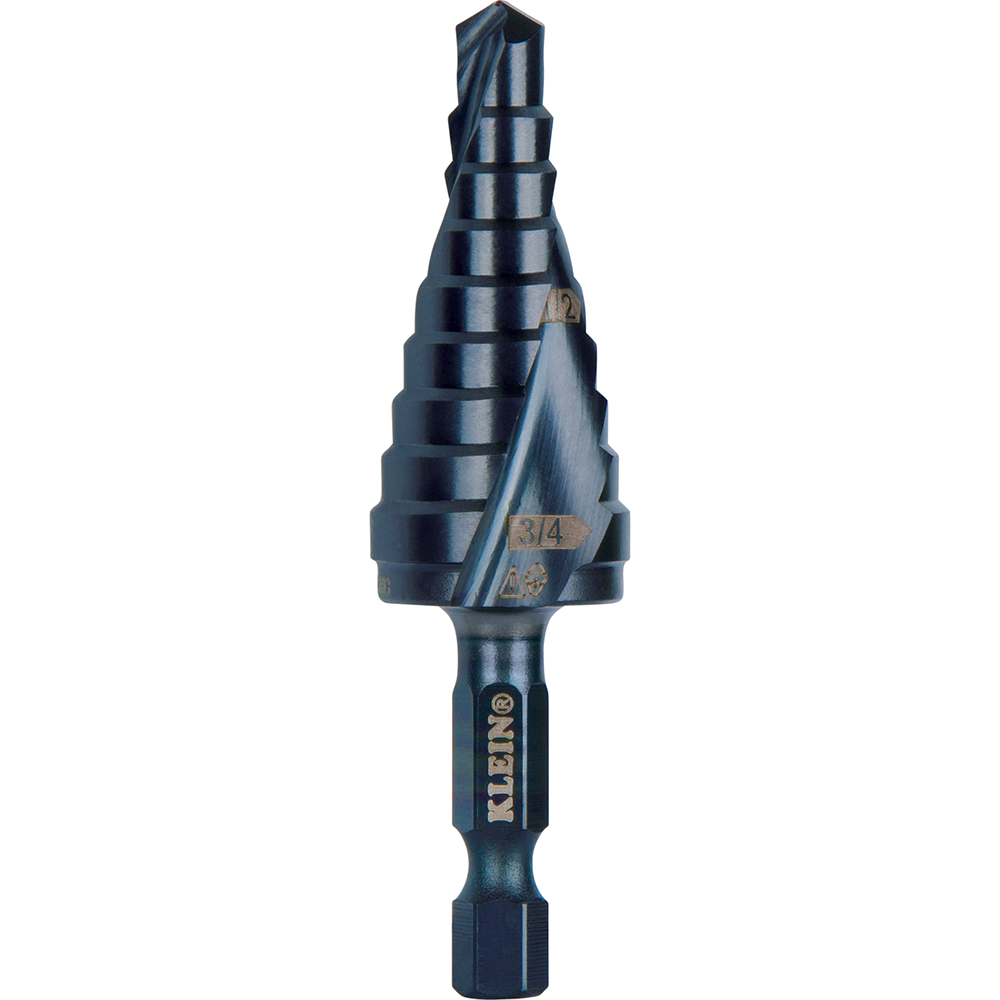 QRST03 Step Drill Bit, Quick Release, Double Spiral Flute, 1/4 to 3/4-Inch - Image