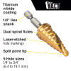 25963 9-Step Drill Bit, Double-Fluted, 1/4-Inch to 3/4-Inch Image 1