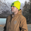 60568 Heavy Knit Hat, High-Visibility Yellow, Patch Logo Image 3
