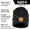 60569 Heavy Knit Hat, Black, Leather Logo Image 1