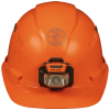 60901 Hard Hat, Vented, Cap Style with Headlamp, Orange Image 4
