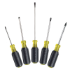 85445 Screwdriver Set, Slotted, Phillips and Square, 5-Piece Image