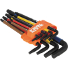 BLS9 Color-Coded Extra-Long L Style Hex Key Caddy Set, SAE, 9-Piece Image 2