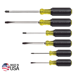 "Screwdriver Set, Slotted and Phillips, 6-Piece"