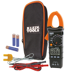 "Clamp Meter, Digital AC Auto-Ranging Tester with Thermocouple Probe"