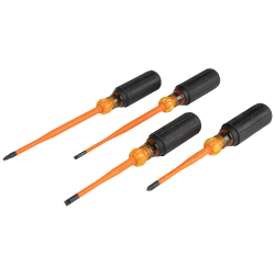 33734INS Screwdriver Set, Slim-Tip Insulated Phillips, Cabinet, Square, 4-Piece Image 
