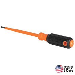 6816INS Insulated Screwdriver, 3/16-Inch Cabinet Tip, 6-Inch Round Shank Image 