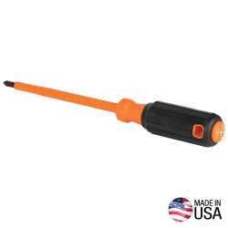 6836INS Insulated Screwdriver, #2 Phillips Tip, 6-Inch Round Shank Image 