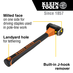 80936MF Lineman's Milled-Face Hammer Image 