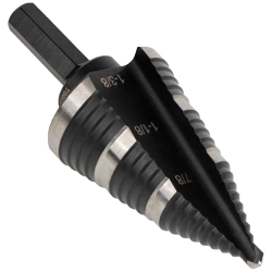 KTSB15 3-Step Drill Bit, Double-Fluted, 7/8-Inch to 1-3/8-Inch Image 