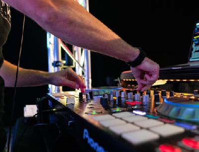 An electric atmosphere created by our in-house DJ spinning lively tunes